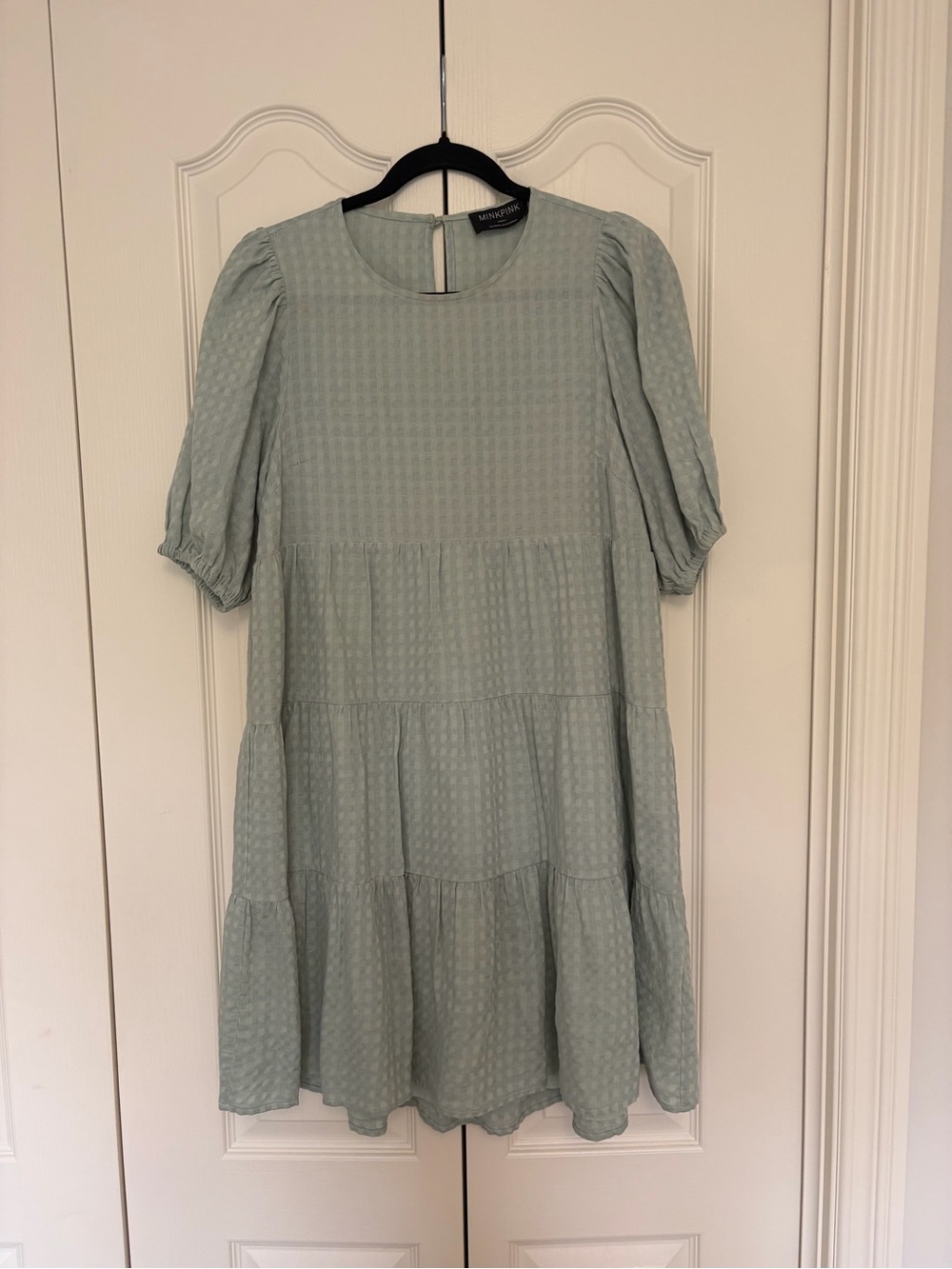 MINKPINK Sage Green Tiered Midi Dress